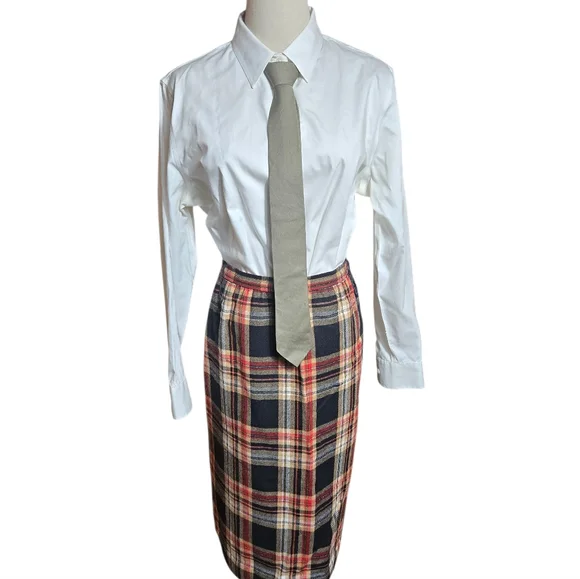 Collectors Items Leonard Sunshine Vintage 1970s Red And Black Plaid Skirt Suit - Picture 8 of 12